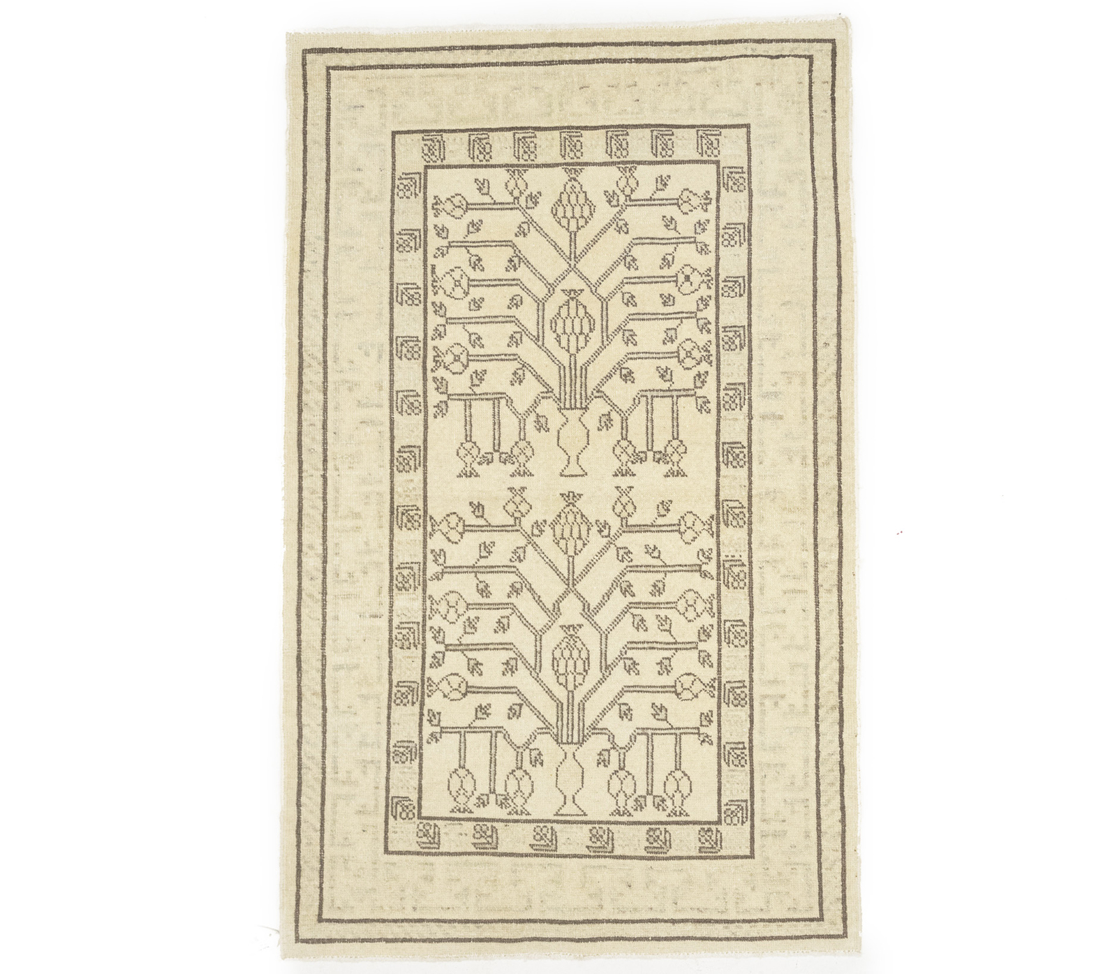One-of-a-Kind Handmade Vintage Oriental Rug Classic Small Kitchen Carpet 3X5 ft gallery