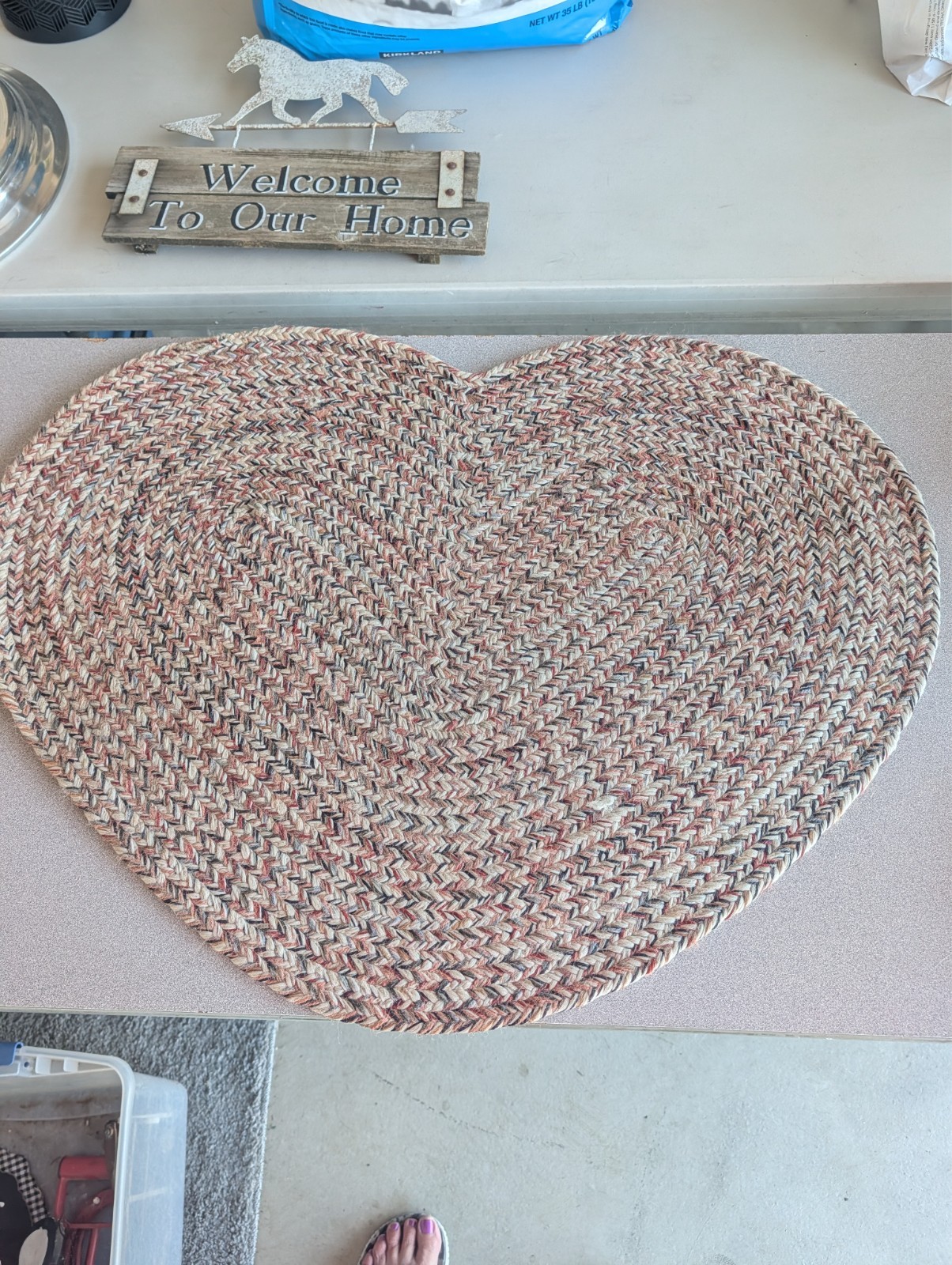 Heart shaped braided Rug 31 wide xx 22 long gallery