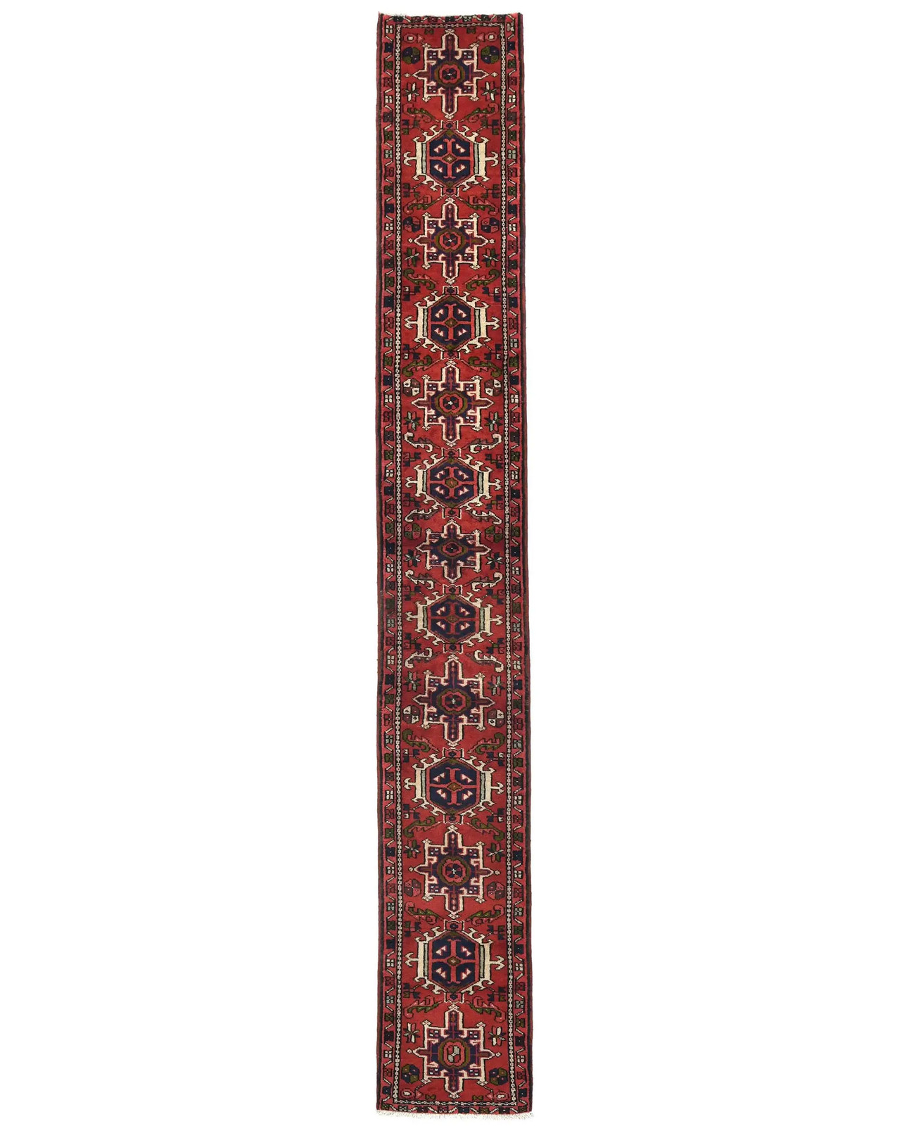 Geometric Tribal Vintage Handmade Narrow Runner Rug Carpet 2'0X13'5 ft gallery