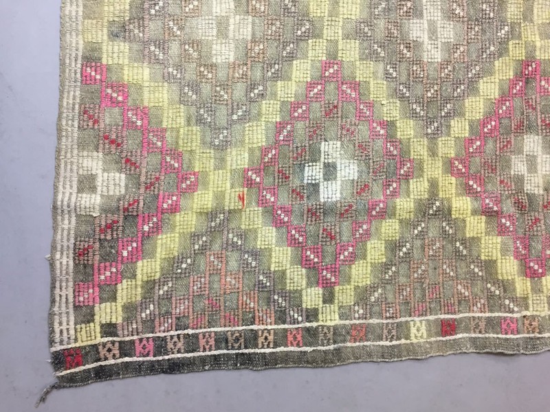 Antique Turkish Moroccan Kilim Rug shabby vintage old Kelim 288x162 cm Large gallery