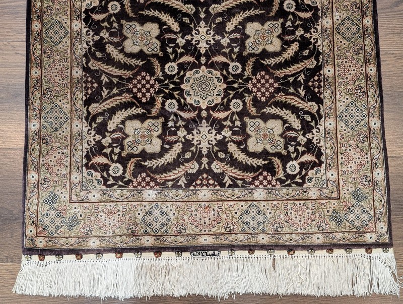 Small Silk Hereke Rug 2x3, Plum, Fine 500 KPSI gallery
