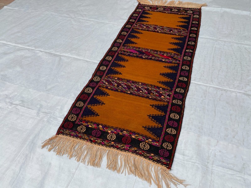 2x6 ft Turkmen Handwoven Afghan Runner Hallway Antique Tribal Traditional Kilim gallery