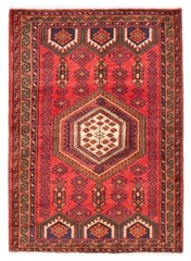 Vintage Hand-Knotted Carpet 3’4″ x 4’8″ Traditional Oriental Wool Area Rug