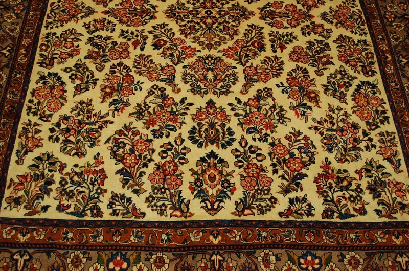 NATURAL WOOL Old Oriental Rugs,Hand Woven,knotted size Approximately 5'6" x 8'4" gallery