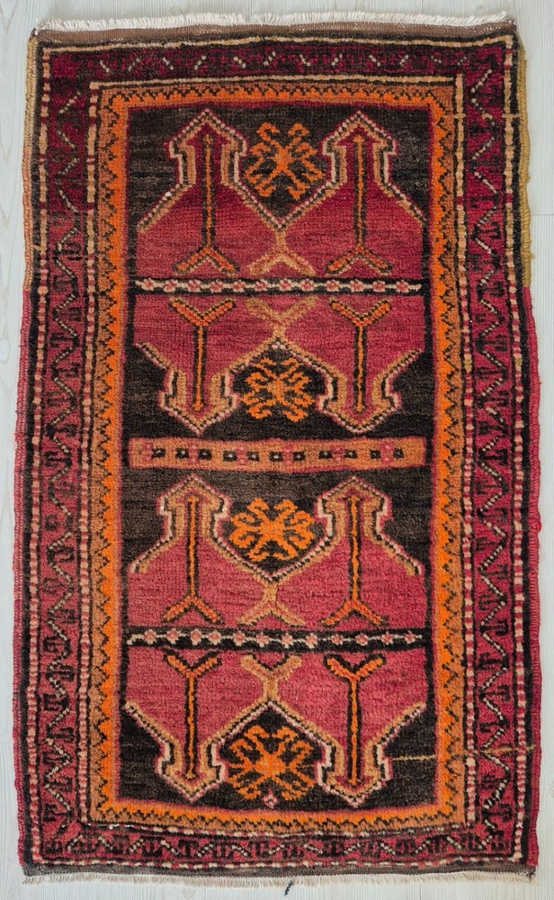 Antique Rug Pillow, Anatolian Small Carpet, Hand Woven Rug, Handmade, Wool Rug
