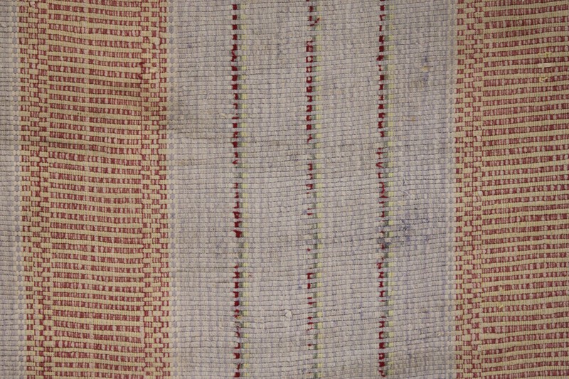 Rug or bathmat vintage european striped small antique carpet The Textile Trunk gallery