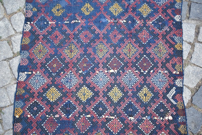 Fabulous Antique Turkish Rug 33'' x 43'' Collectors Item Reyhanli Cicim Worn Rug gallery