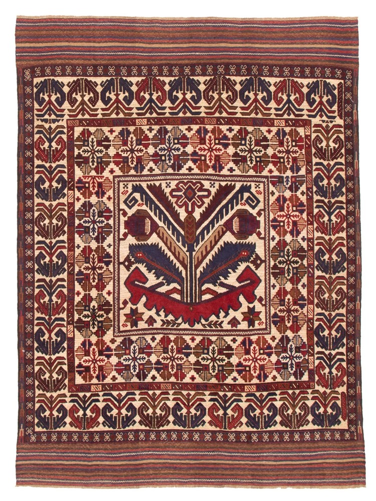 Vintage Hand-Knotted Area Rug 6'10" x 9'0" Traditional Oriental Wool Carpet
