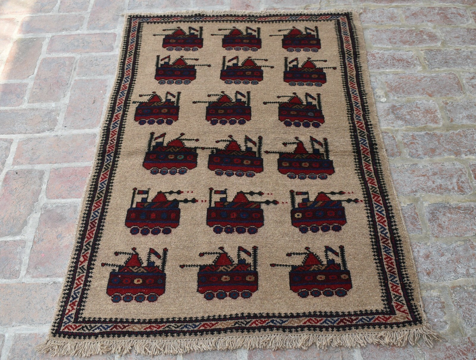 2'10 x 4'4 ft Handmade vintage afghan tribal shindand war area rug, 3x5 wool rug gallery