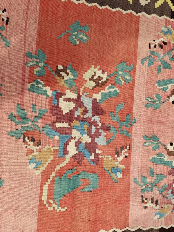 V227- ANTIQUE BESSARABIAN KILIM HAND WOVEN FLAT WEAVE runner 5.0*6.4 gallery