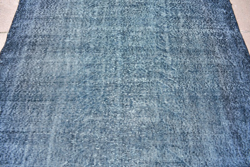Turkish Rug 66'' x 108'' Vintage Over Dyed Rug Hand-knotted Wool Rug Home Decor gallery