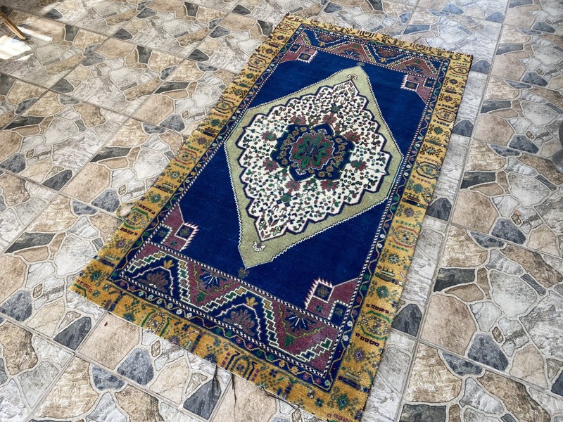 1980s Geometric Turkish Vintage Tribal Handmade Anatolian Area Rug 3′1.8″x5′8.1 gallery