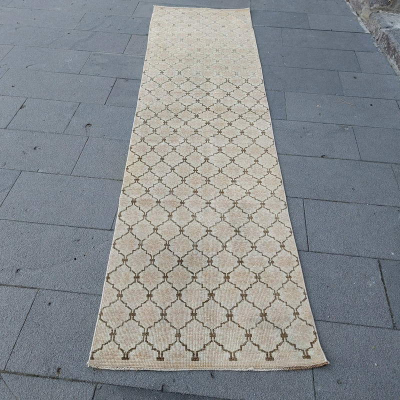 3x9 Turkish rare motif kitchen rug 2.62 x 9.45 ft Vintage Handmade 80 x 288 cm gallery