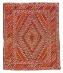Vintage Hand-Knotted Carpet 3’8″ x 4’6″ Traditional Oriental Wool Area Rug