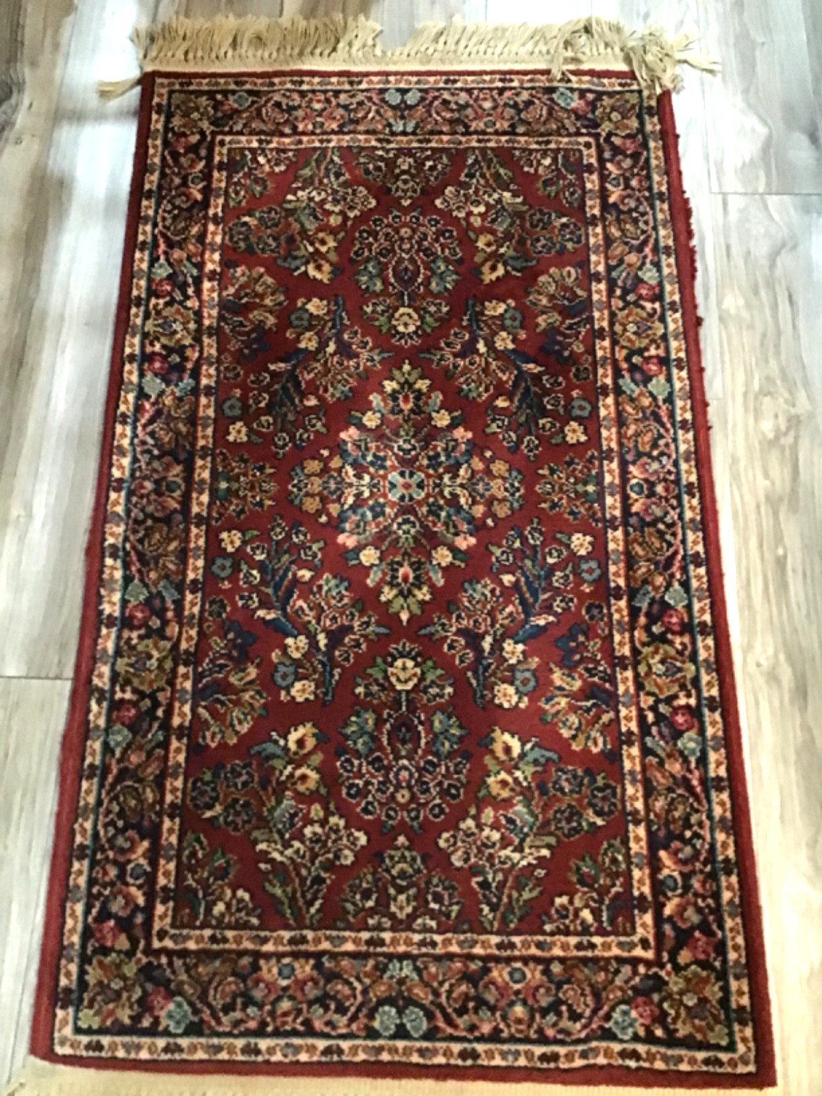 Karastan Rug 2’6”x 4’3” Red Sarouk Rug Series #700 Style 785 Wool gallery