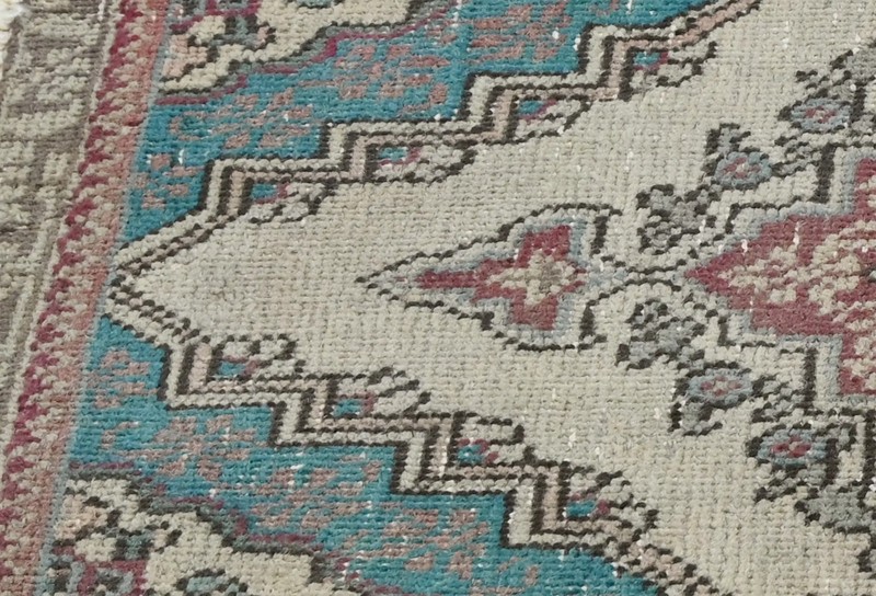 Semi-Antique Handmade Oriental Rug 1'5X2'4 ft Muted Floral Distressed Carpet gallery