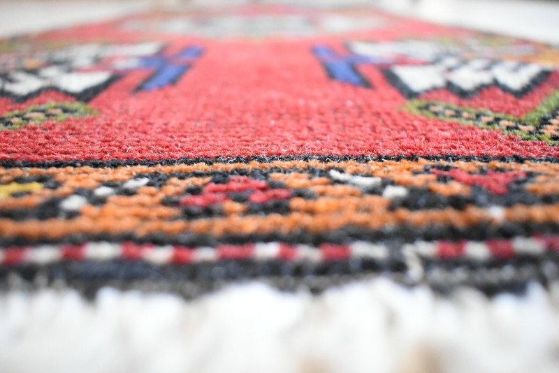 Oushak Runner 3.4x1.5 ft Vintage Turkish Runner Floor Runner Faded Runner Y24 gallery