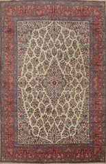 Vegetable Dye Ivory Wool Handmade Large Rug Traditional Vintage Carpet 11×16