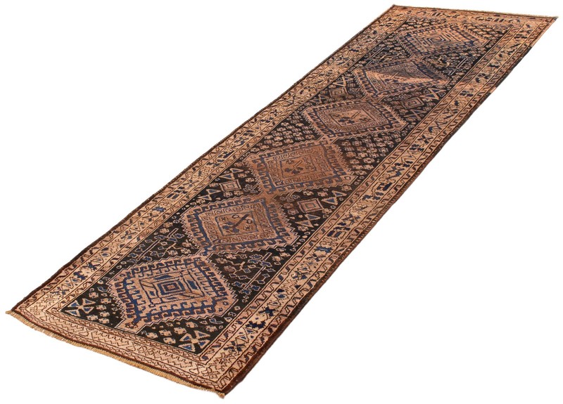 3'7" x 11'0" Vintage Hand-knotted Runner Rug Traditional Oriental Wool Carpet gallery