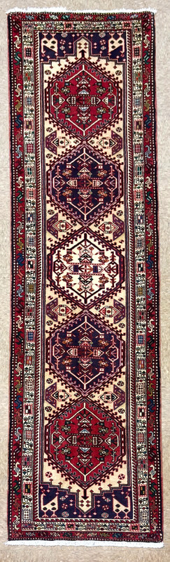 Vintage Sarab Oriental Tribal Bird Runner Rug 2'6"x9'11" Hand Knotted Wool Ivory gallery