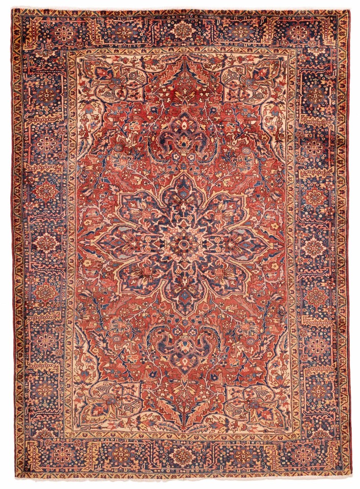 Vintage Geometric Area Rug 7'10" x 10'10" Traditional Hand-Knotted Wool Carpet