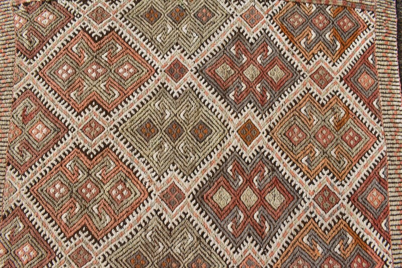 Small Kilim 2.6 x 3.3 ft Handknotted Entryway Hallway Door Mat Runner C51 gallery