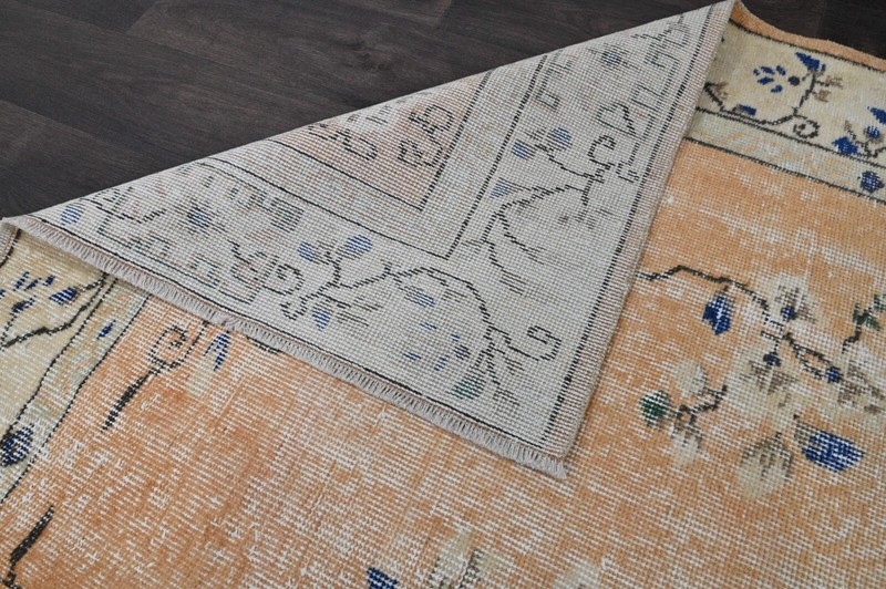 Oushak 5x9,Turkish Rug,vintage,anatolian,ORANGE,kilim,Bohemian,handmade,wool gallery