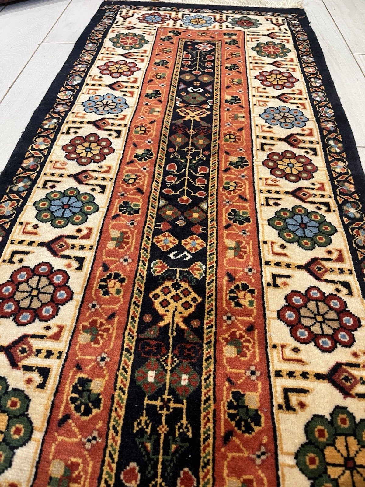 Original Handmade Gashgai Wool Rug Runner 157 x 62 cm Natural Dye Tribal Rug gallery