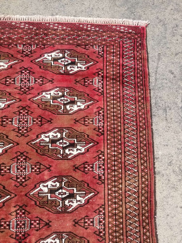 Vintage Distressed Hand Made Traditional Oriental Wool Brown Rug 6.2x4.4ft gallery
