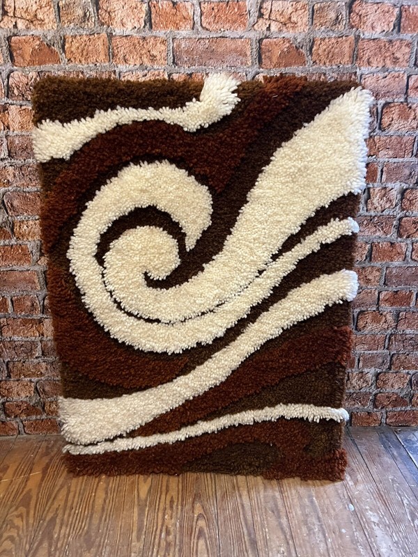 Vintage Framed Scandinavian Mid Century Danish Rya Rug Polish Rug Shaggy Rug gallery