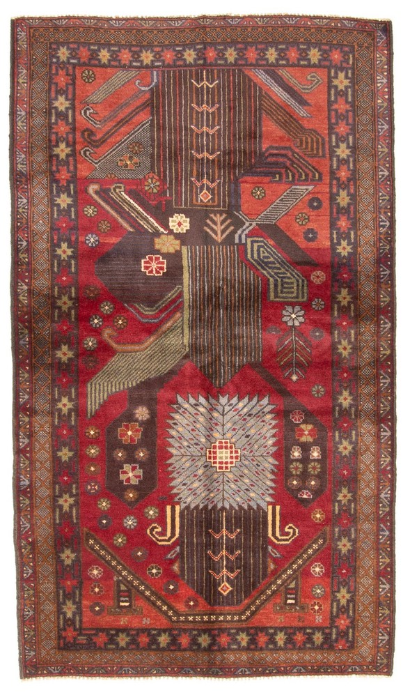 Vintage Hand-Knotted Area Rug 3'7" x 6'4" Traditional Oriental Wool Carpet