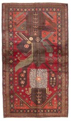 Vintage Hand-Knotted Area Rug 3’7″ x 6’4″ Traditional Oriental Wool Carpet