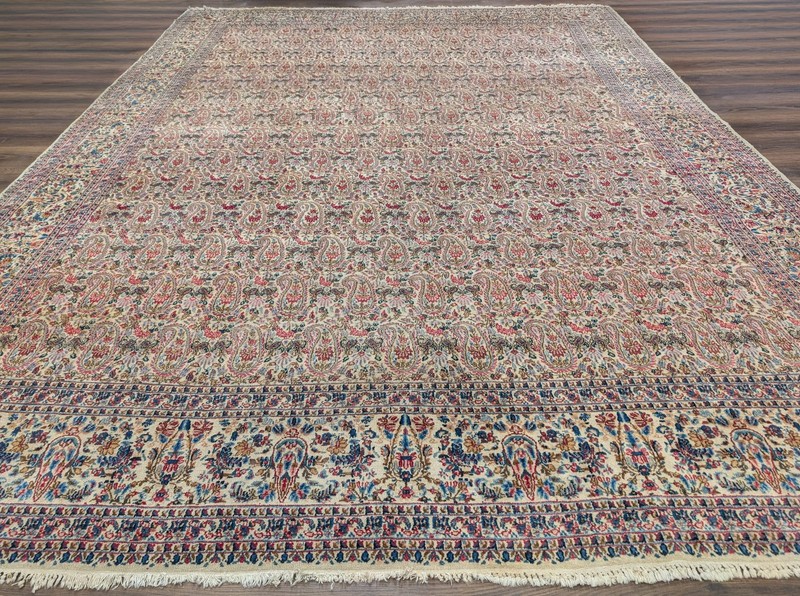 Per'sian Lavar Kirman Rug 9' 6" x 12' 7', Repeated Boteh Paisley Pattern gallery