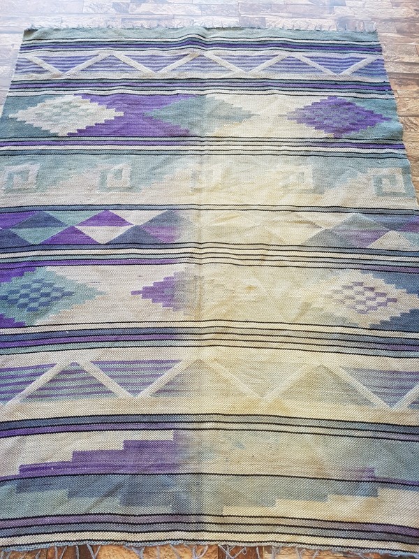 Vintage Handmade Traditional Afghani Kilim Floor Rug Carpet 145x116 cm gallery
