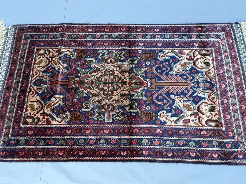 Fine Antique Afghan Baluchi Rug 3x5 Blue Handmade Persian Style Oriental Carpet gallery