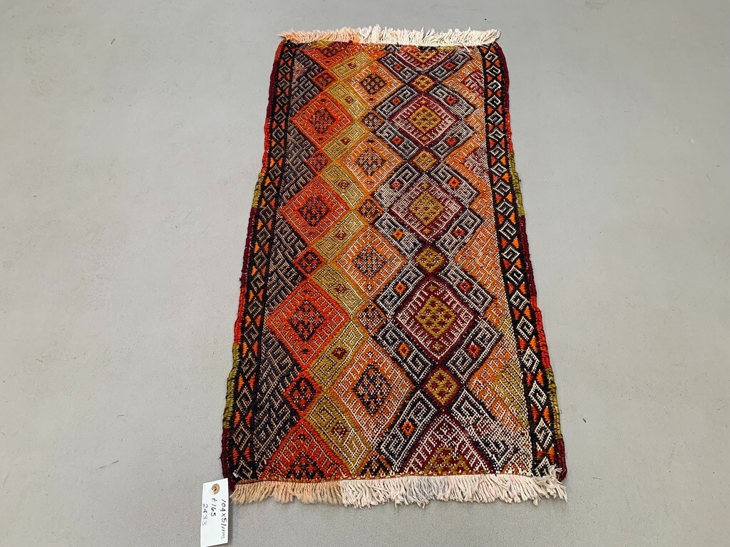Vintage Turkish Mini Kilim 104x51 cm Wool Small Kelim Runner, shabby Chic gallery