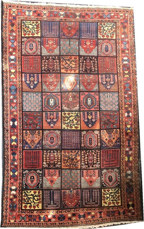 A Sensational Antique Gallery Size Panel pattern Bakhtiari Rug gallery