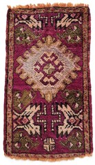 Antique Anatolian Hand-Knotted Wool Small Rug, 17×31 in Turkish Tribal Rug