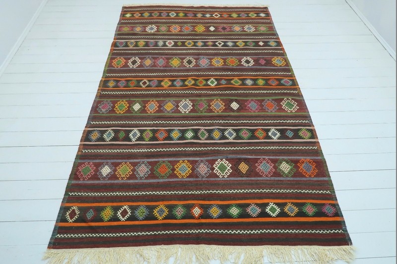 Vintage Turkish Rug,Antalya Nomad Kilim Rugs 65"x105" Area Rug Kelim Carpet gallery