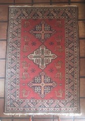 Antique Wool Rug 67×45″ (HANDKNOTTED) Irregularities Pattern Peacock