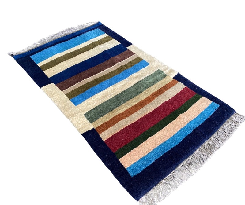 FINE WOOL GABBEH RUG HAND MADE THICK EASTERN WOOL CARPET CLEAN 5'1" X 2'10 gallery