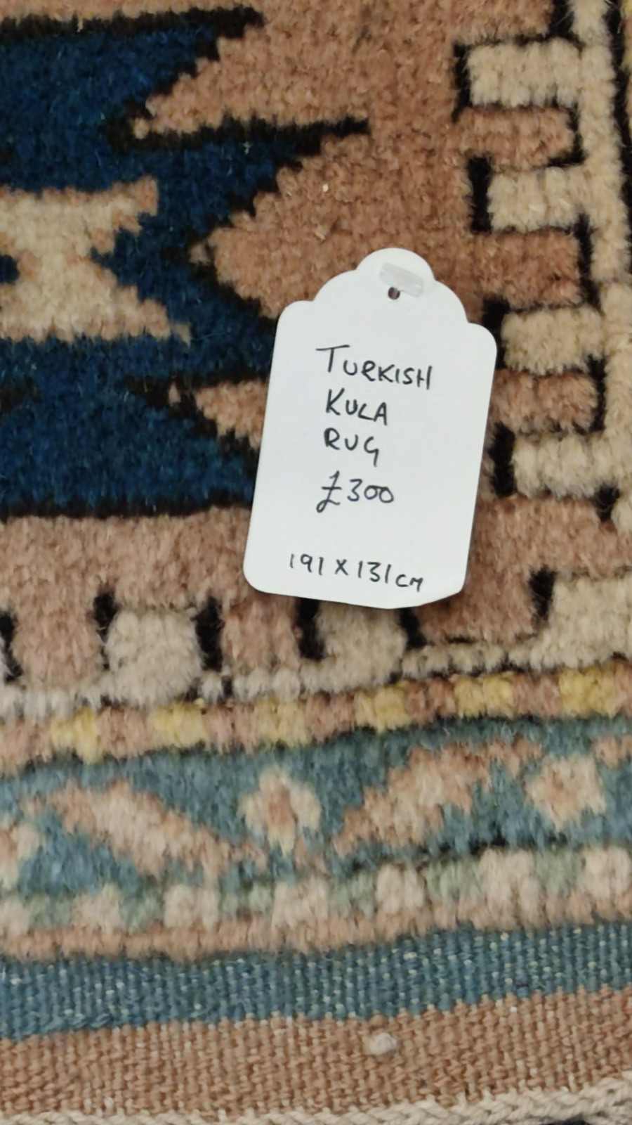 Genuine Hand knotted Turkish Kula Rug NEW old stock 6ft 6 x 4ft 4/ 120x 200cm gallery