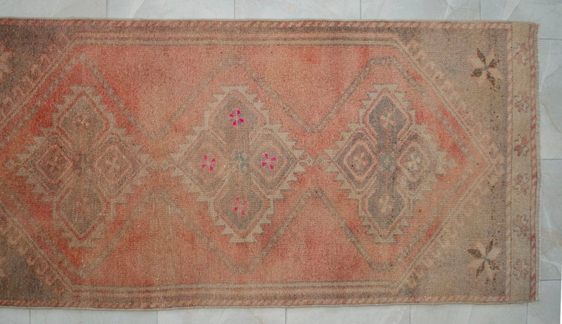 3x11 Runner Rug Turkish Hand-knotted Hallway Rug HOT PINK Kitchen Decor Bed Side gallery