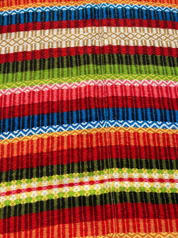 Vintage Handmade Mexican Serape Traditional Wool Kilim Rug Carpet 190x132 cm gallery