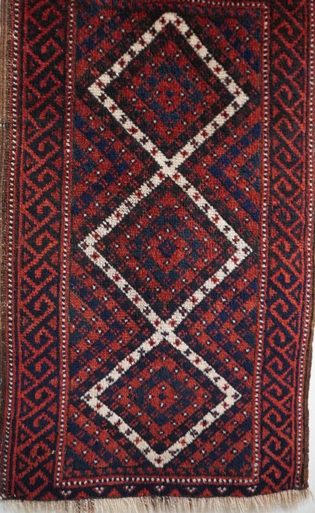 Antique Baluchh Bagface Hand Knotted 100% Wool Veg. Dyes Tribal Rug 1'4" x 2'3"