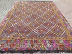 Oversize Turkish Kilim Rug, Area Rugs, Handmade Wool Floor Carpet Kelim 92″x129″