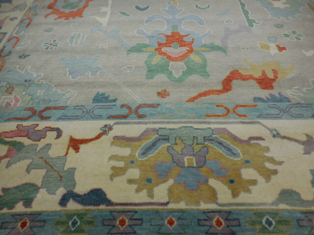 Turkish Oushak Rug, Modern Multicolored Area Rug 12x15, Handmade Rug gallery