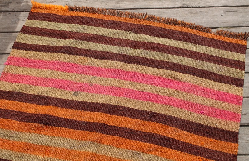 Turkish Kilim Rug 29''x61'' Oriental Vintage Rug Kars Cicim Kilim Wool 74x156cm gallery