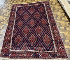 19th CENTURY ANTIQUE Unique Baluchistan Turkoman Oriental Rug Size 3’10” X 5’ 2”