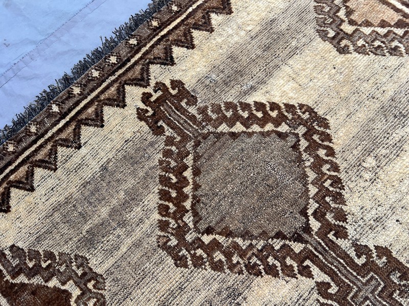 3'7x6'7 Ft Vintage Caucasian Hand Knotted Wool Rug Geometric Medallion Design gallery